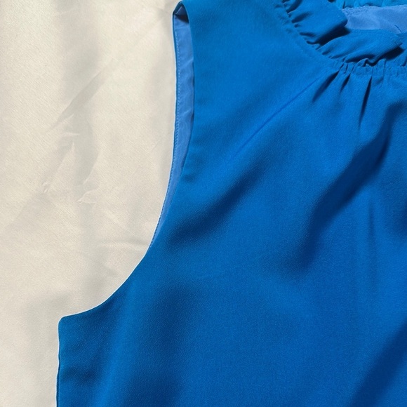 J. Crew Ruffled Blue Sleeveless Blouse - Picture 8 of 13